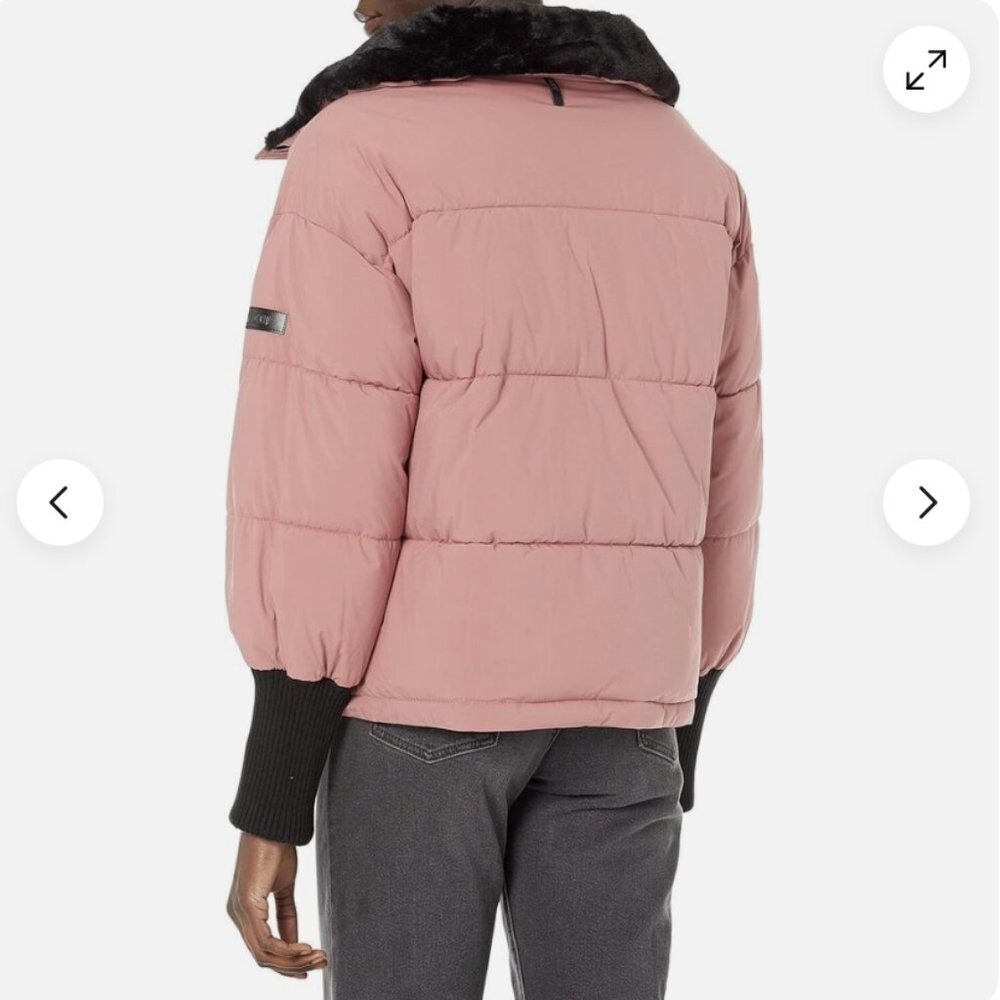 DKNY Oversized Mauve Puffer Jacket Size Medium - Picture 2 of 14
